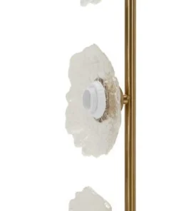 Lampe de plafond verticale Emily Verre transparent structure dorée