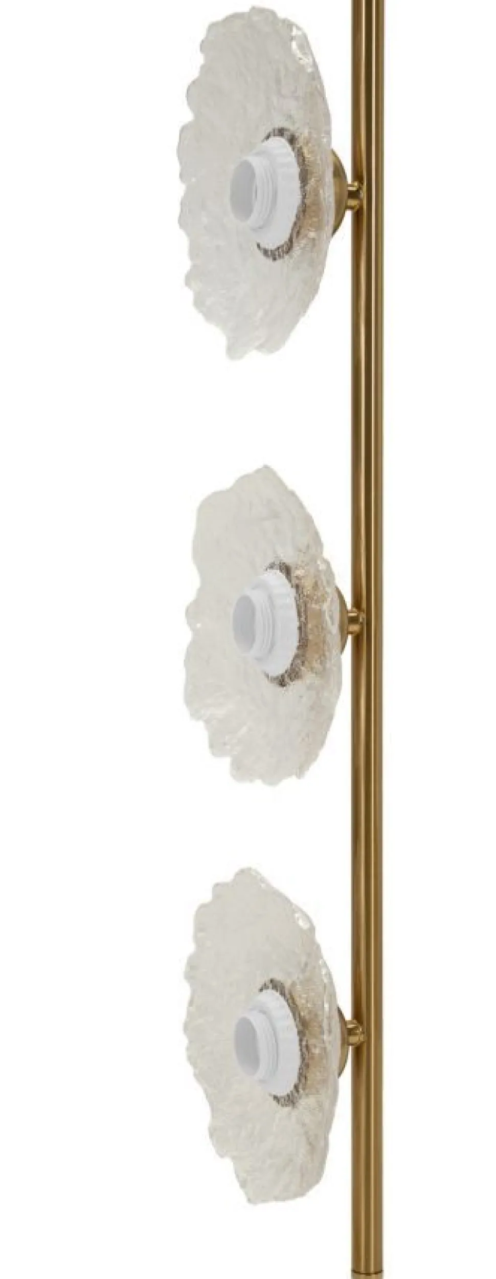 Lampe de plafond verticale Emily Verre transparent structure dorée