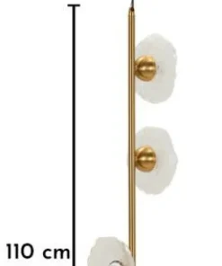 Lampe de plafond verticale Emily Verre transparent structure dorée