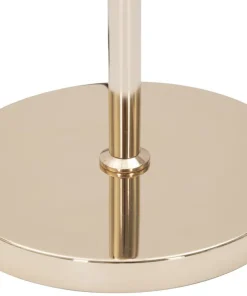 Lampe de sol Ovy métal doré abat-jour tissu rose