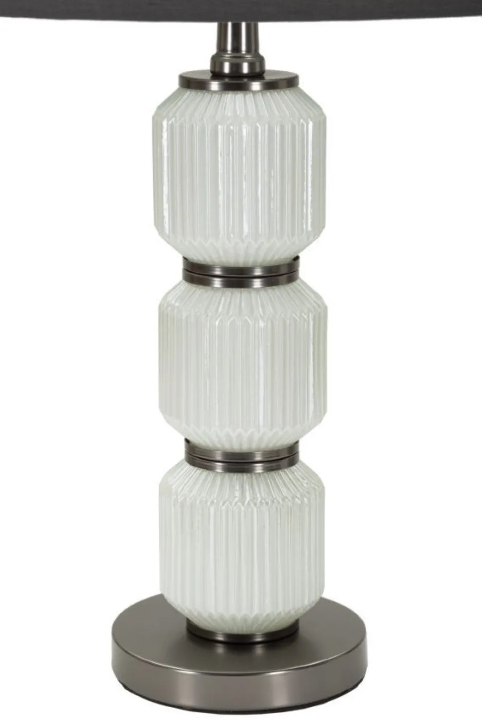 Lampe de table Bright Three Verre Blanc abat-jour Velours Gris