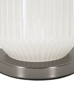 Lampe de table Brighty Verre Blanc abat-jour Velours Gris