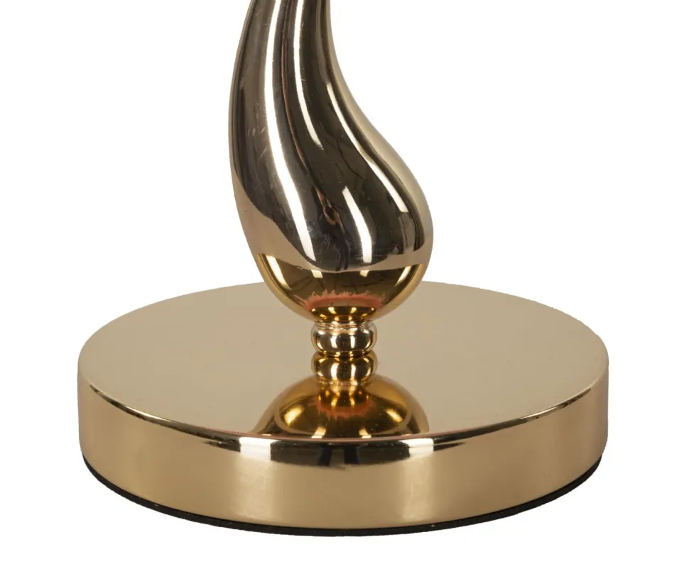 Lampe de table Chariot Métal Doré Abat-jour plumes synthétiques Roses
