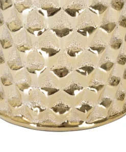 Lampe de table céramique dorée abat-jour tissu blanc