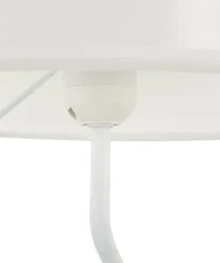 Lampe de table Dancer en métal et résine dorée abat-jour tissu blanc