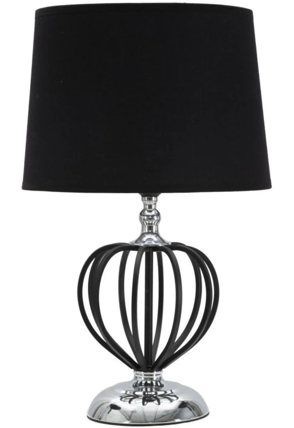 Lampe de table Darky Métal Noir abat-jour Tissu Noir décorations Métalliques Argentées