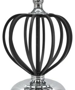 Lampe de table Darky Métal Noir abat-jour Tissu Noir décorations Métalliques Argentées