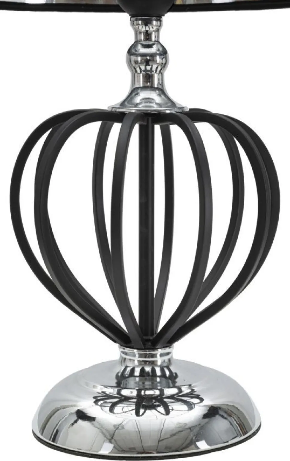Lampe de table Darky Métal Noir abat-jour Tissu Noir décorations Métalliques Argentées