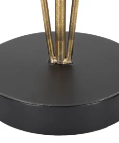 Lampe de table design feuilles de palmier en métal doré base ronde