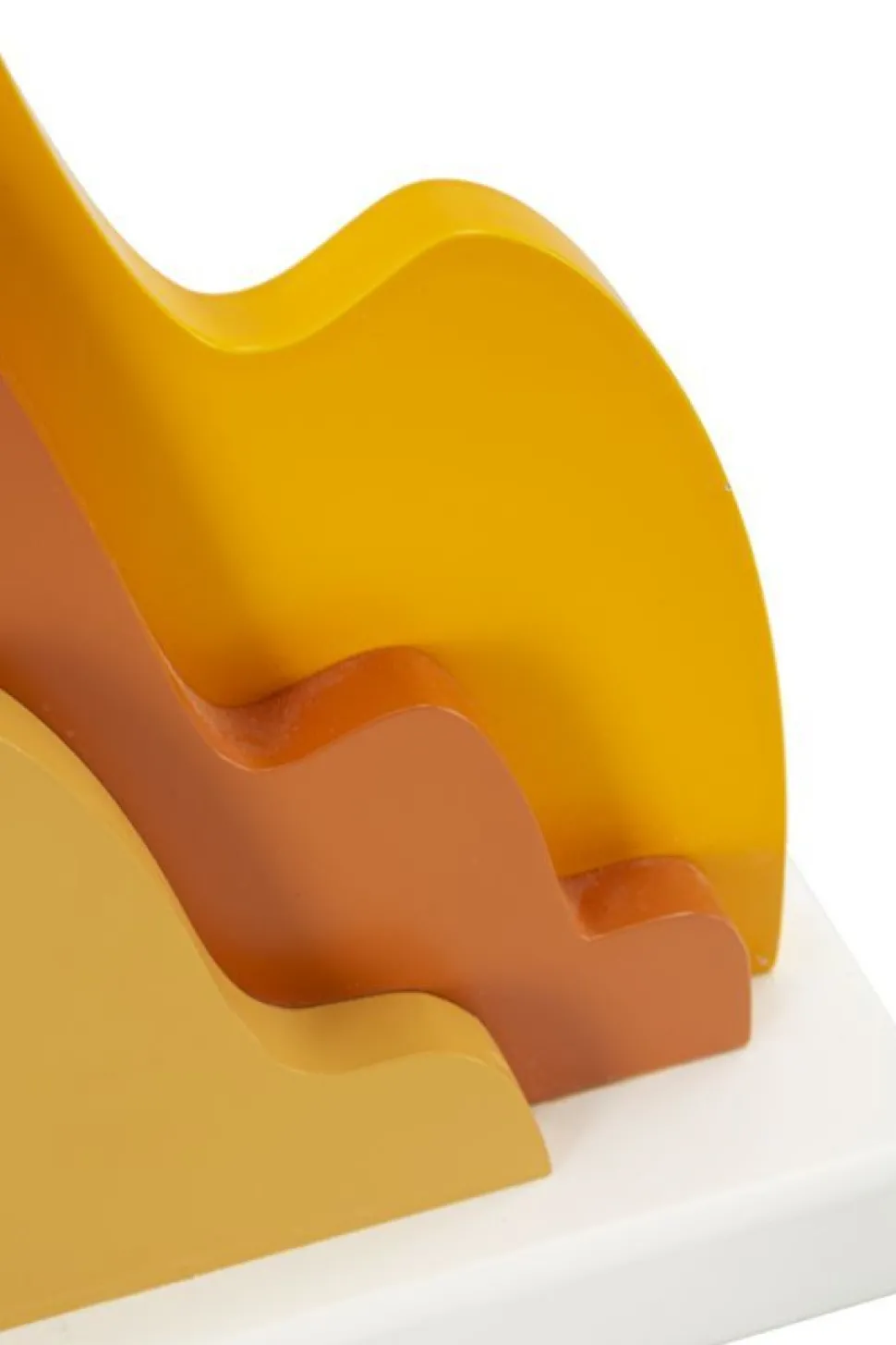 Lampe de table design flamme M.D.F Blanc abat-jour Tissu Jaune / Orange
