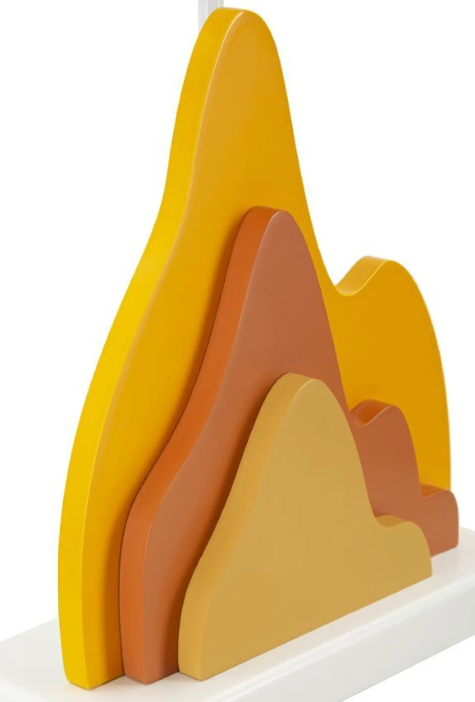 Lampe de table design flamme M.D.F Blanc abat-jour Tissu Jaune / Orange