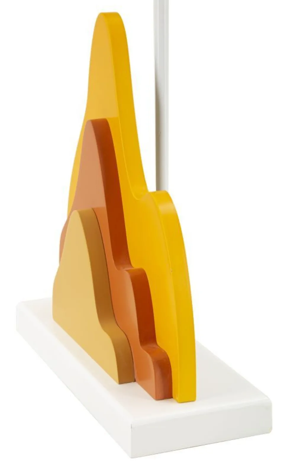 Lampe de table design flamme M.D.F Blanc abat-jour Tissu Jaune / Orange