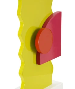 Lampe de table en M.D.F multicolore et abat-jour tissu Orange