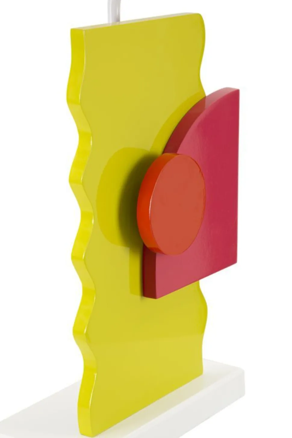 Lampe de table en M.D.F multicolore et abat-jour tissu Orange