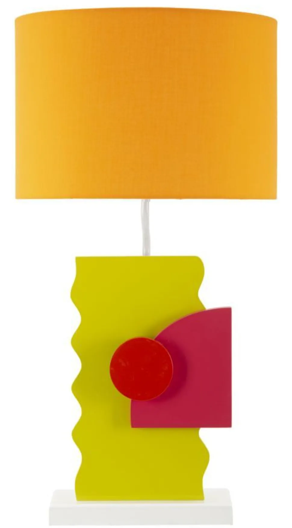 Lampe de table en M.D.F multicolore et abat-jour tissu Orange