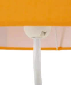 Lampe de table en M.D.F multicolore et abat-jour tissu Orange