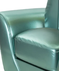 Lampe de table en polyrésine turquoise abat-jour tissu turquoise