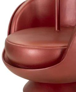 Lampe de table en résine rouge abat-jour tissu rouge