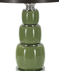 Lampe de table Eva Verre Vert abat-jour Velours Noir