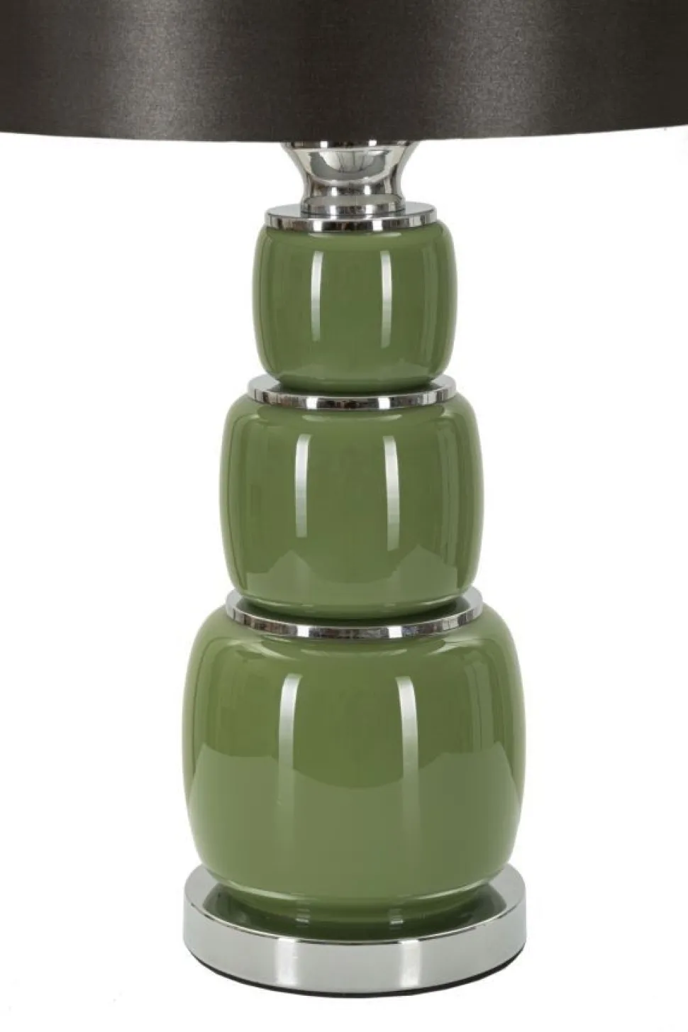 Lampe de table Eva Verre Vert abat-jour Velours Noir