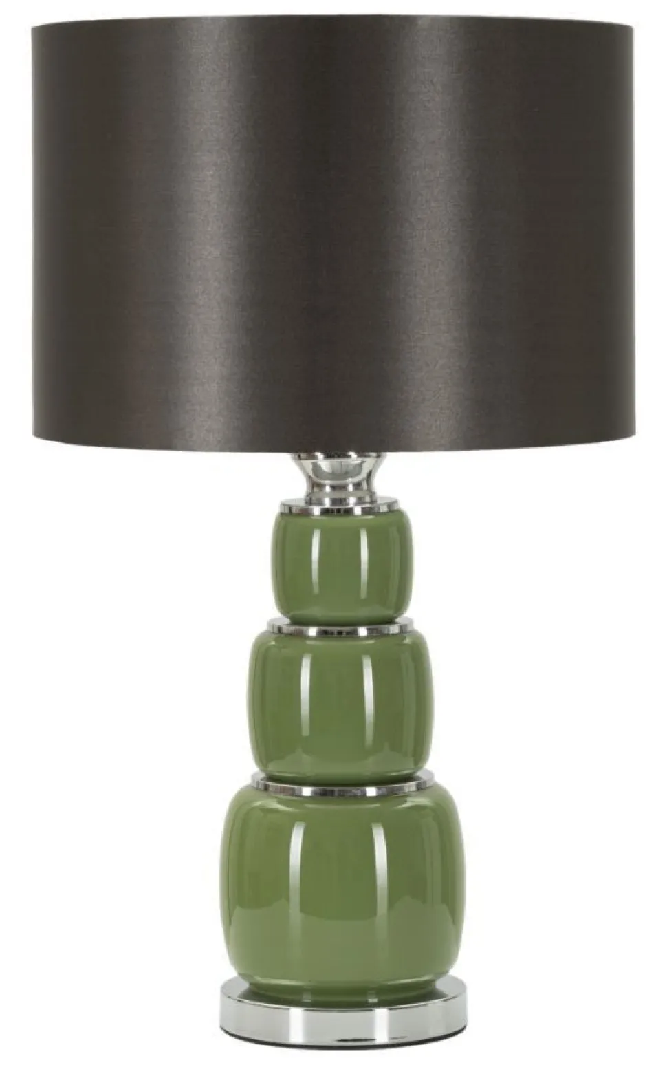 Lampe de table Eva Verre Vert abat-jour Velours Noir