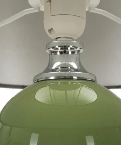 Lampe de table Eva Verre Vert abat-jour Velours Noir