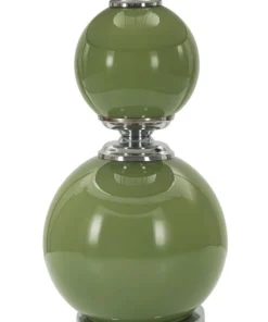 Lampe de table Eva Verre Vert abat-jour Velours Noir