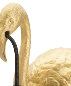 Lampe de table Flamant Rose résine dorée