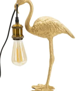Lampe de table Flamant Rose résine dorée