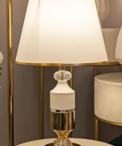 Lampe de table Gipsy Dorée et Blanche
