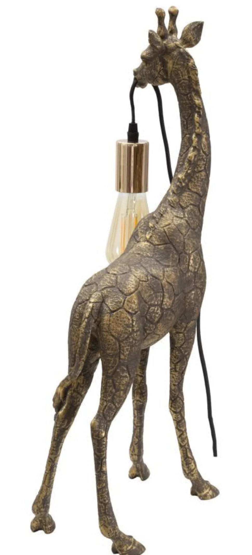Lampe de table Girafe résine dorée