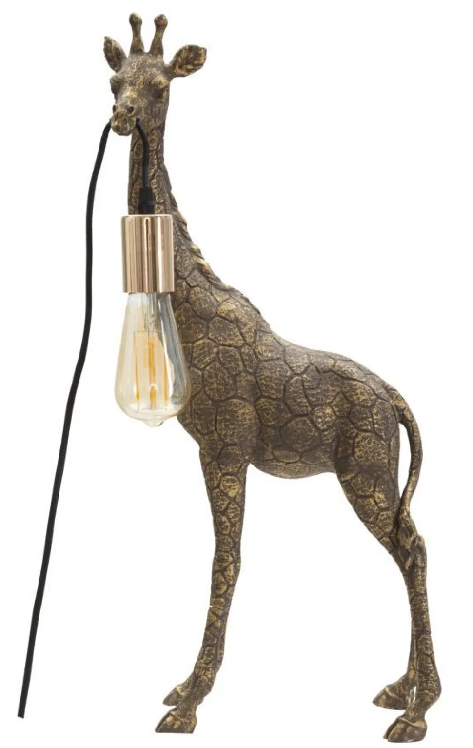 Lampe de table Girafe résine dorée