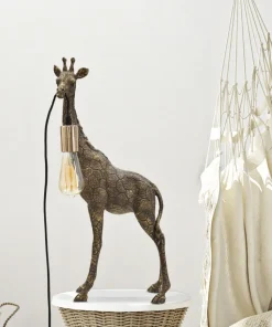 Lampe de table Girafe résine dorée