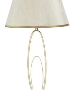 Lampe de table Glam Abat-jour Polyester Crème Piètement Fer Doré