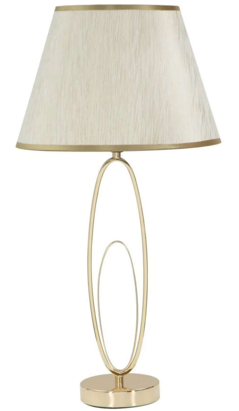 Lampe de table Glam Abat-jour Polyester Crème Piètement Fer Doré