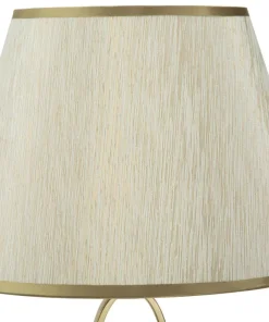 Lampe de table Glam Abat-jour Polyester Crème Piètement Fer Doré
