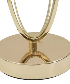 Lampe de table Glam Abat-jour Polyester Crème Piètement Fer Doré
