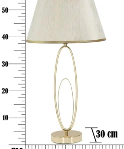 Lampe de table Glam Abat-jour Polyester Crème Piètement Fer Doré