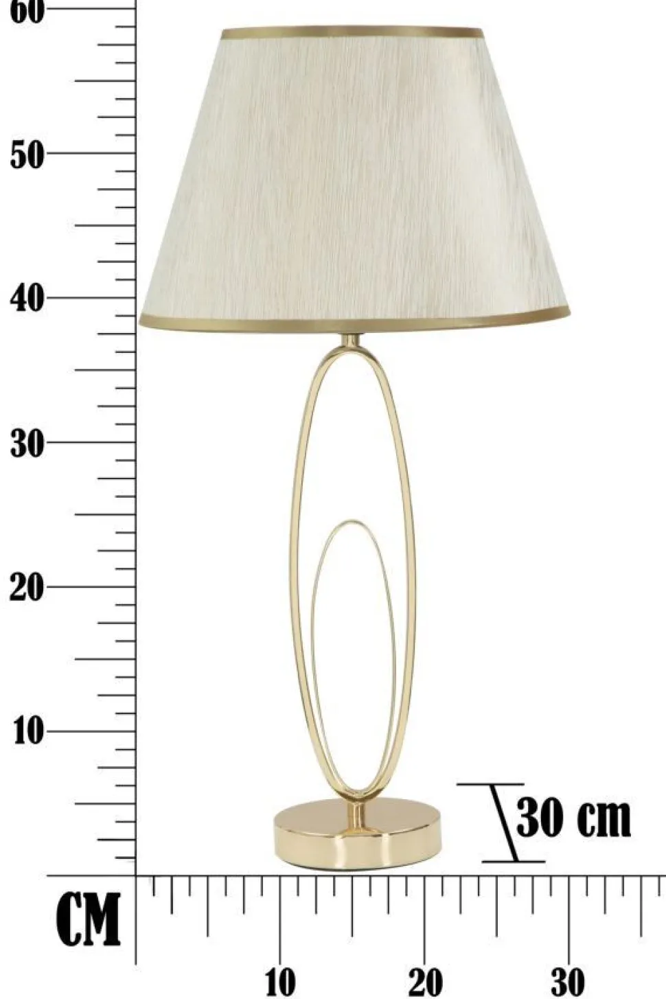 Lampe de table Glam Abat-jour Polyester Crème Piètement Fer Doré
