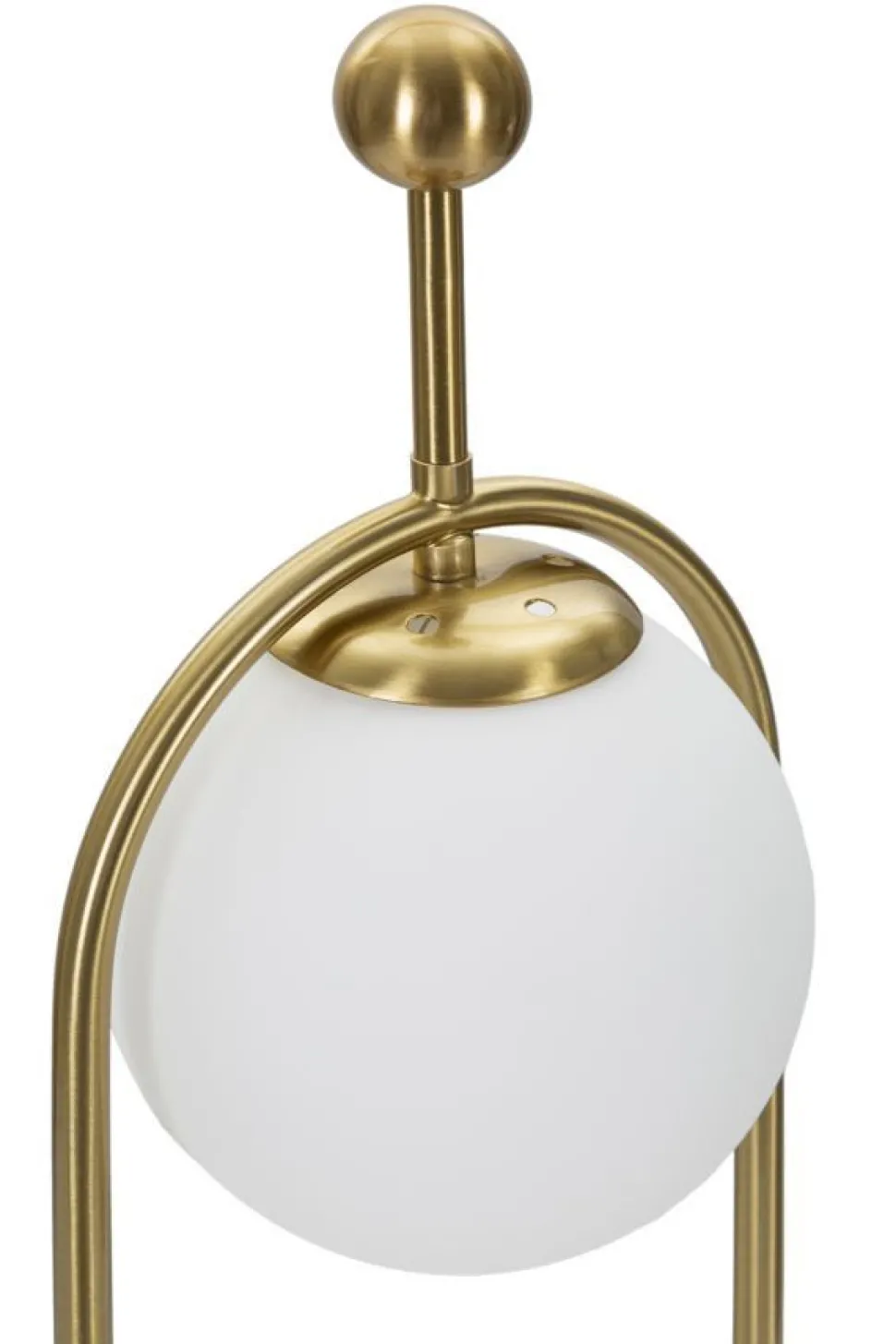Lampe de table Glamy Métal Doré Abat-jour Verre Blanc