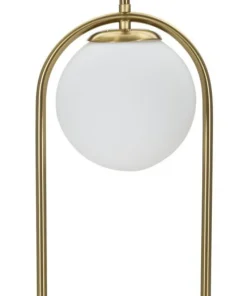 Lampe de table Glamy Métal Doré Abat-jour Verre Blanc