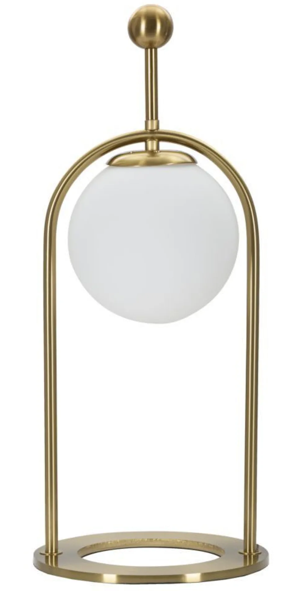 Lampe de table Glamy Métal Doré Abat-jour Verre Blanc