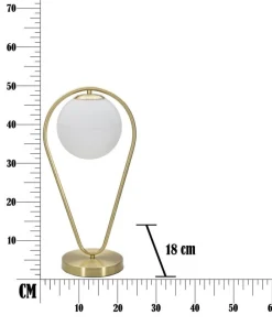 Lampe de table Glamy métal doré et verre blanc
