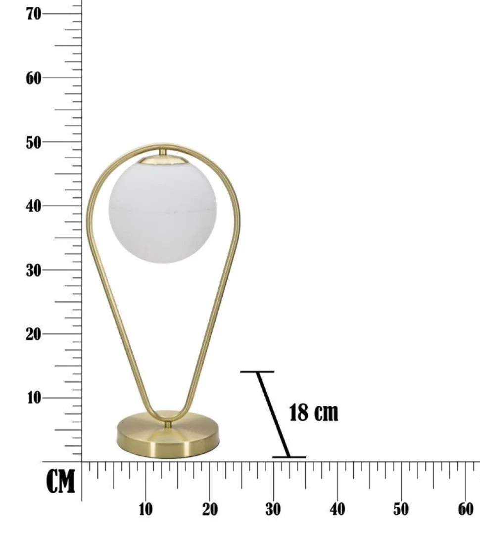 Lampe de table Glamy métal doré et verre blanc