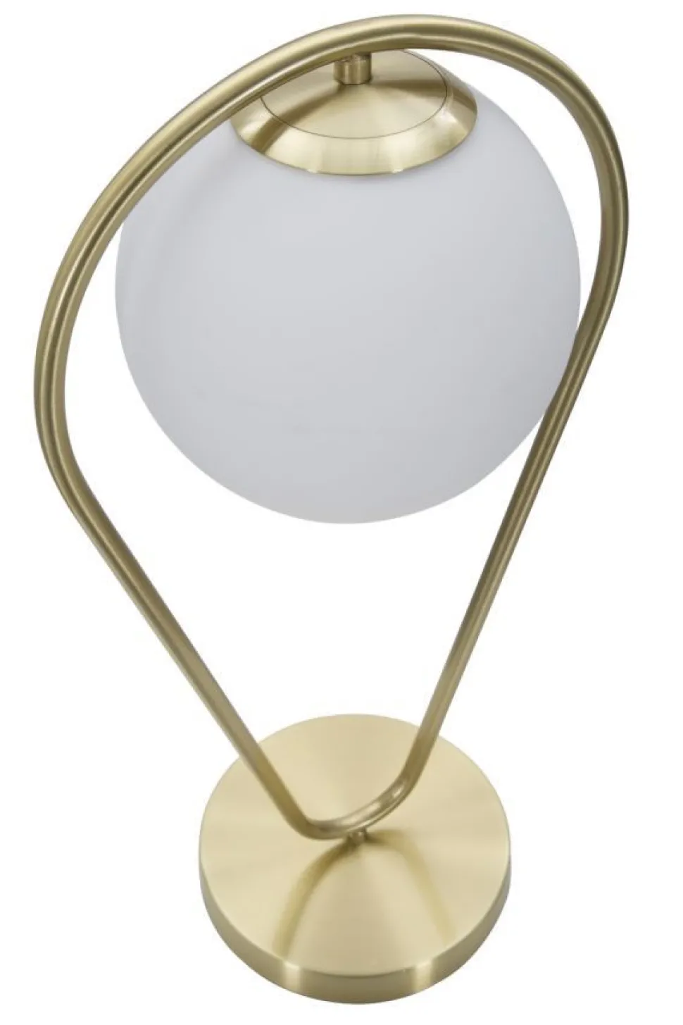 Lampe de table Glamy métal doré et verre blanc