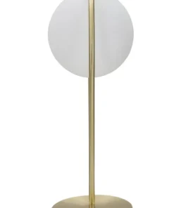 Lampe de table Glamy métal doré et verre blanc