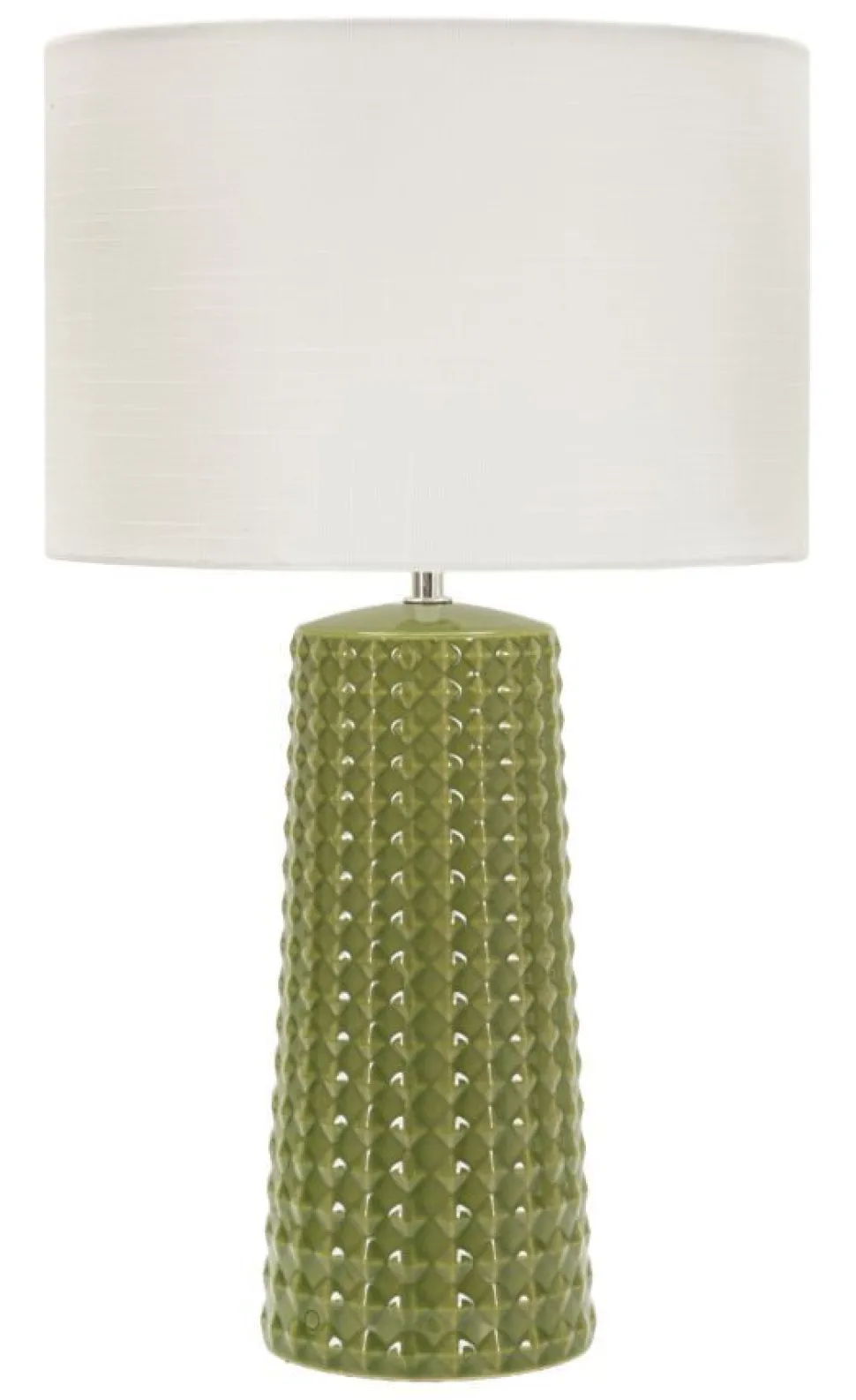 Lampe de table Gliss Céramique Vert Olive abat-jour clair