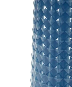Lampe de table Gliss céramique bleue abat-jour tissu blanc