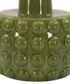 Lampe de table Gress céramique verte abat-jour neutre