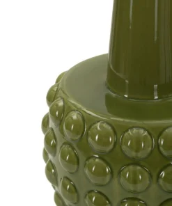 Lampe de table Gress céramique verte abat-jour neutre